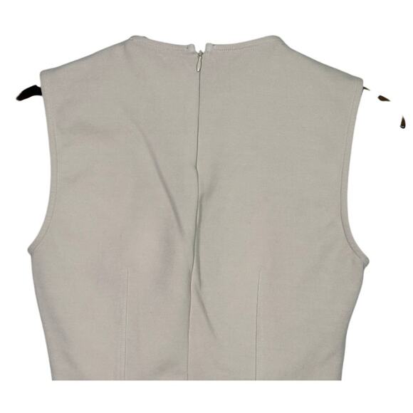 Zara Sleeveless Detailed Lining Fitted Classy Blouse Top Back Zip Up L Beige - Picture 5 of 14